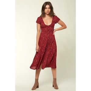 O’Neill Rina Star Print Button Front Midi Dress